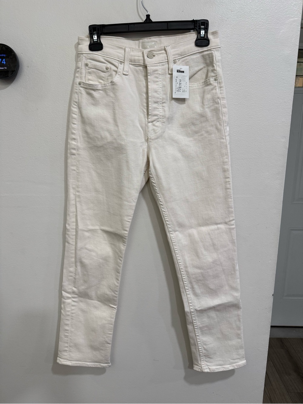 NEW Mother Denim The Tomcat High Waist Ankle Skinny Jeans In Cream Puffs Size 28